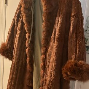Rare reversible Vintage Authentic Brown Fur coat